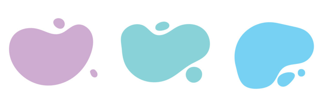 Abstract shapes design fluid background elements vector or colorful liquid creative geometric splashes figures isolated white backdrop modern trendy illustration . Vector Illustration . EPS 10 . 