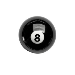 A black and white ball with the number 8 on it