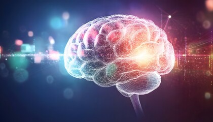 Detailed illustration of a human brain.