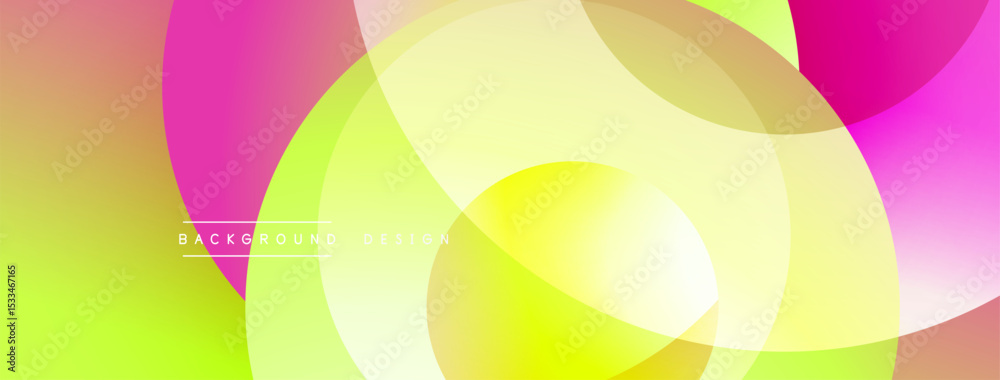 Poster abstract colorful background. overlapping circles create vibrant gradients, blending pink, yellow, g