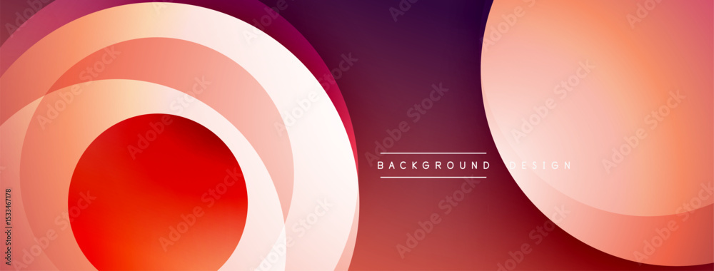 Poster Abstract design features overlapping circles, gradients. Warm colors dominate composition, creating modern aesthetic. Text reads background design.