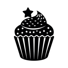 Cupcake with American Flag Topping
