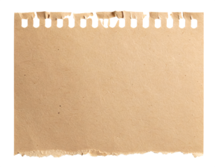 Torn paper with distressed edges and a textured perfect scrapbook isolated cut out on transparent png