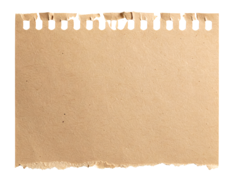 Torn paper with distressed edges and a textured perfect scrapbook isolated cut out on transparent png