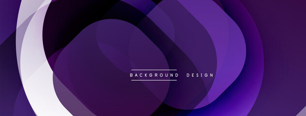 Abstract purple layers create flowing dynamic background. Modern design features subtle gradients, smooth curves, text overlay.