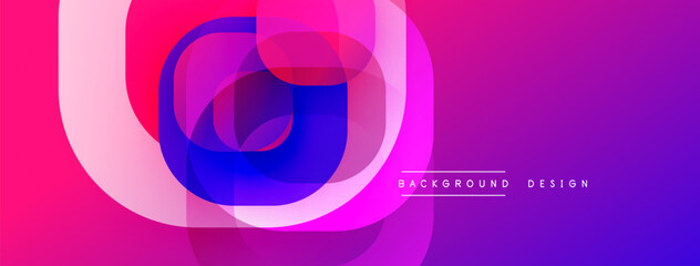 Abstract vibrant layers create dynamic composition. Pink, purple hues blend smoothly, forming modern design element.