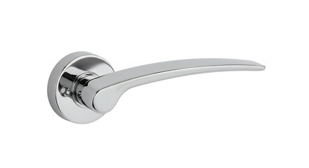 Chrome toilet handle close up