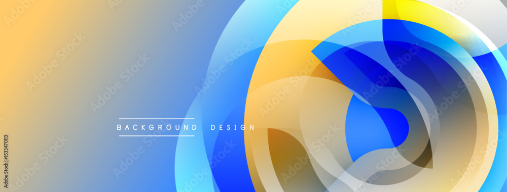 Aufkleber Abstract fluid shapes blend, creating dynamic gradient background. Warm tones transition into cool blues, suggesting movement. Modern design element.