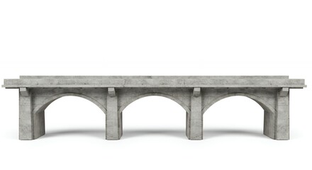 Gray concrete arch bridge model