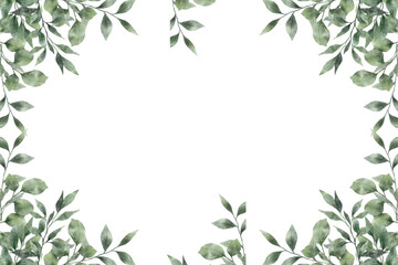 frame of green leaves