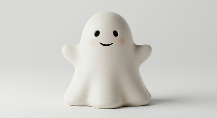 Happy white ghost figurine