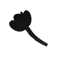 Black Flower Vector Icon – Simple Silhouette Style