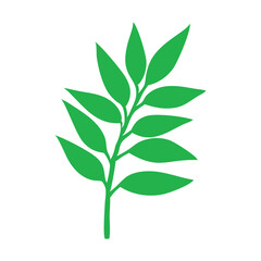 Green Leaves Icon – Eco Nature Symbol Vector