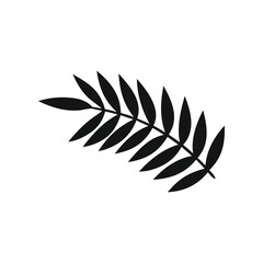Leaves Vector Icon Black Silhouette Leaf