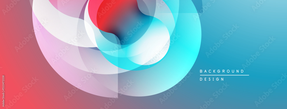 Aufkleber Abstract flowing shapes, vibrant colors blend. Modern design, smooth gradients create dynamic visual effect. Background texture.