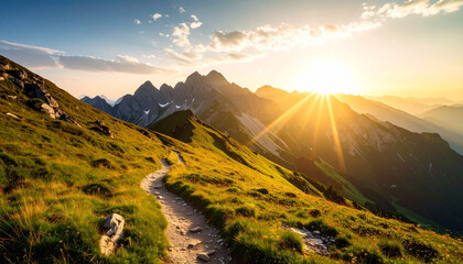 Mountain trail , Generated image