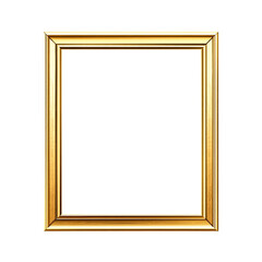 Fototapeta premium Square golden frame with transparent background, isolated on black, elegant design element for mockup, image template, or artwork presentation.