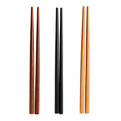 Set of chopsticks cut out white background