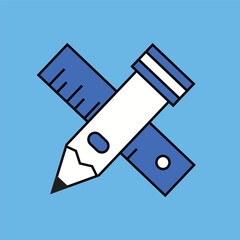 pencil and measurment business icon