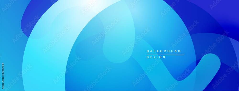 Aufkleber Abstract blue background. Overlapping shapes create dynamic, smooth gradients. Modern design suitable for digital projects.