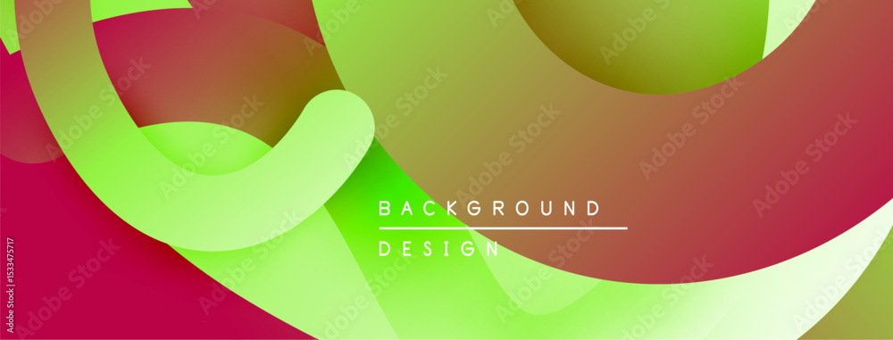 Poster Abstract fluid shapes overlap, creating vibrant gradients. Colors range from crimson to lime, forming dynamic composition. Modern design element.