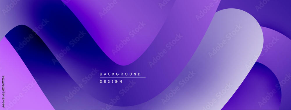 Poster Abstract purple gradients create flowing shapes. Modern design emphasizes smooth transitions, soft curves, visual harmony.