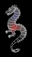 Obraz premium Dragon silhouette with gradient