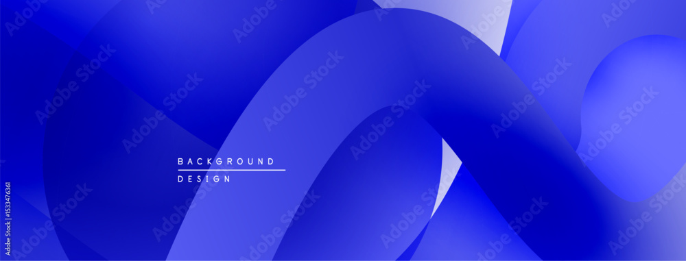 Poster Abstract blue layers create dynamic composition. Smooth gradients, flowing shapes suggest movement, modern design aesthetic.