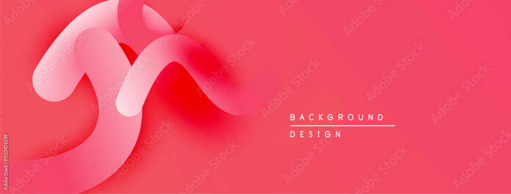 Poster Abstract pink waves create dynamic background. Soft gradients, flowing shapes suggest movement, modern design aesthetic.