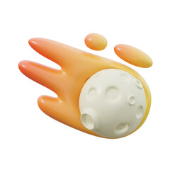 orange and beige Comet 3d icon illustration