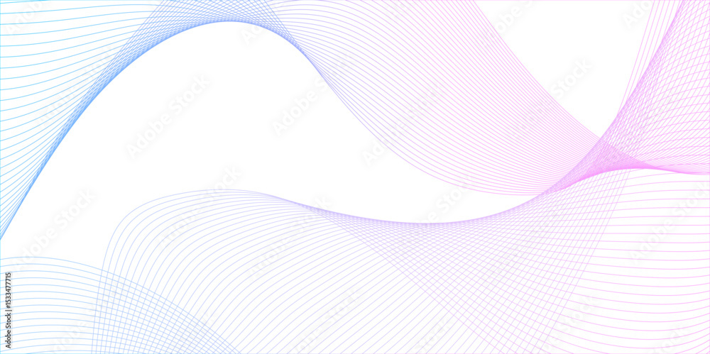 Wall mural white wave curve lines banner background design. abstract soft wave lines dynamic flowing blue light