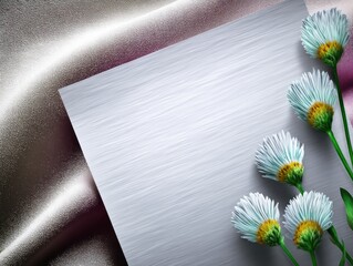 Elegant blank card with flowers