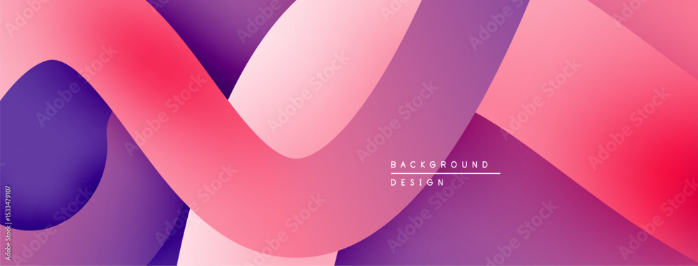 Aufkleber abstract fluid shapes, vibrant pinks, purples create dynamic background. smooth gradients, modern de