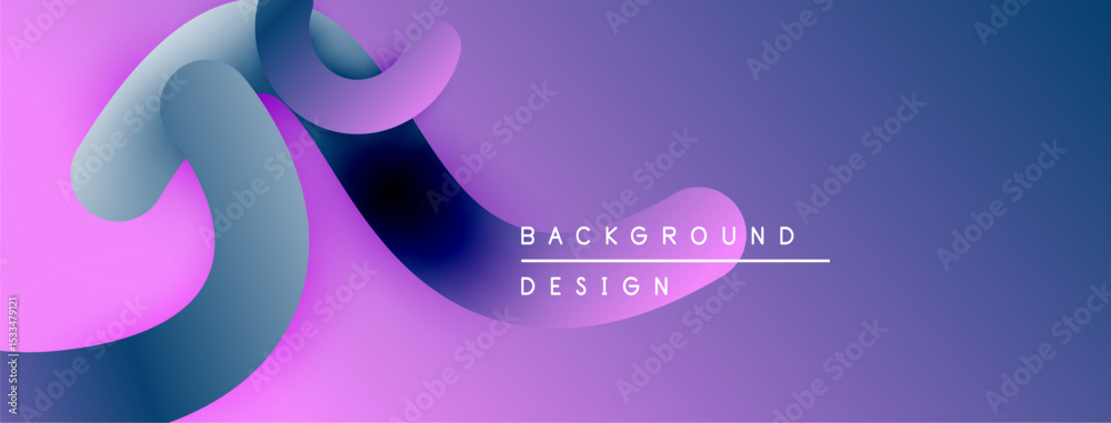 Poster abstract fluid shapes, purple hues, gradient background. modern design element for digital projects.