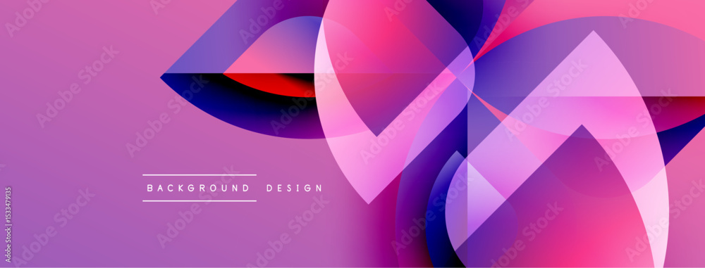 Poster abstract flowing shapes, vibrant pinks, blues, purples create dynamic background design. modern, ele