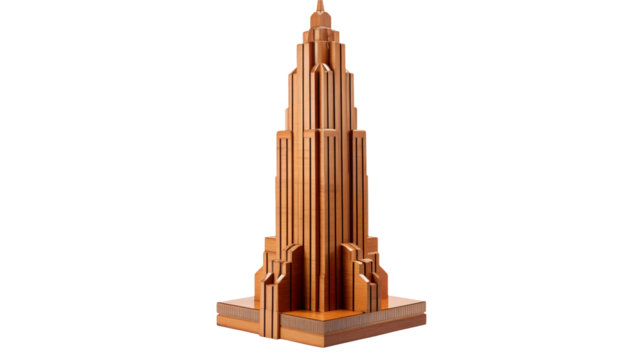 Architectural Model Skyscraper Building Design Wood Craft