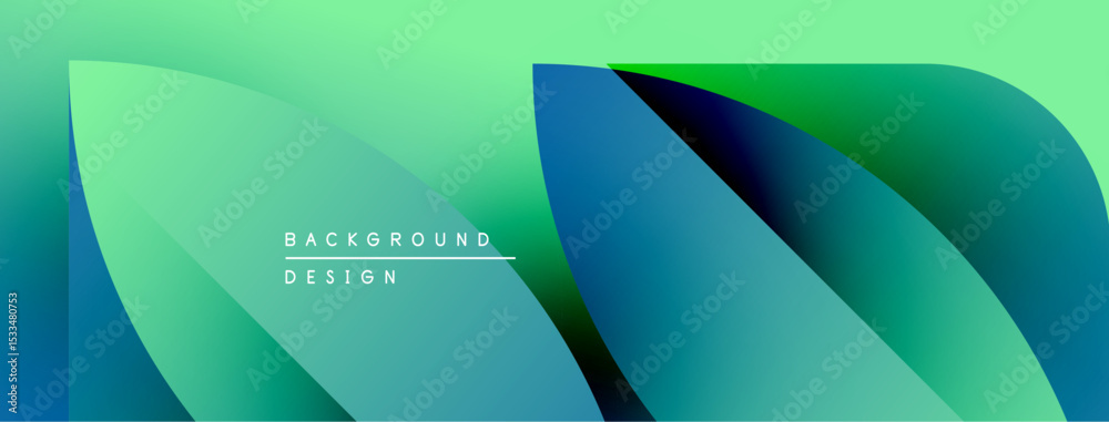 Aufkleber abstract gradient shapes overlap. teal, green, blue hues create dynamic visual effect. minimalist de