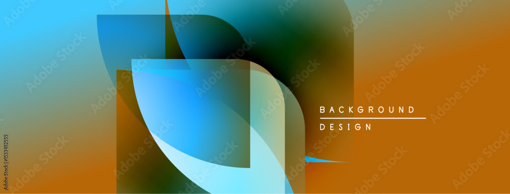 Aufkleber Abstract colorful background. Overlapping shapes create dynamic visual effect. Gradient hues blend smoothly, modern design element.