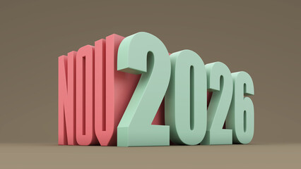 New Year 2026 Creative Design Concept - 3D Rendered Image	
