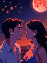  meeting the love of your life at a party or discotheque, there are stars, moon and the sun