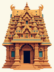  Sculpture, architecture and symbols of Hindu temple at Singapore , Sri Mariamman Temple 