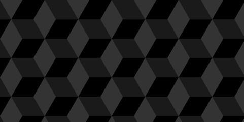 Abstract square black grid tiles cubic wall  geometric square shape backdrop texture. cube seamless wall and floor vector diamond hexagon triangle wallpaper background.	