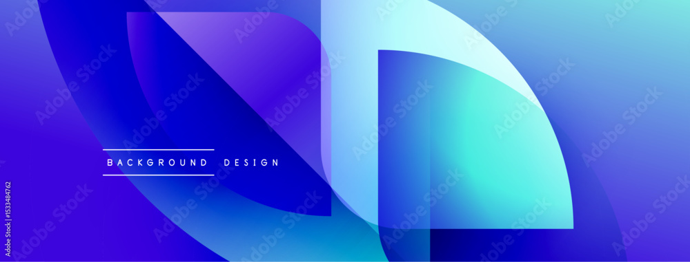 Poster abstract gradients blend, creating dynamic visual flow. blue, purple hues dominate, suggesting moder