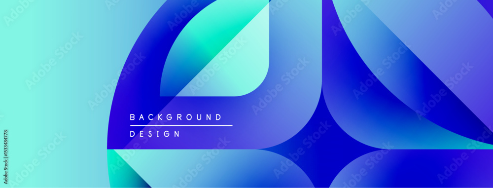 Poster Abstract blue design. Fluid shapes overlap creating dynamic visual effect. Modern background suitable for digital projects.