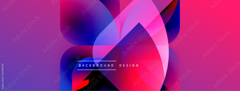 Poster abstract fluid shapes blend, creating vibrant pinks, blues, purples. modern design element for backg
