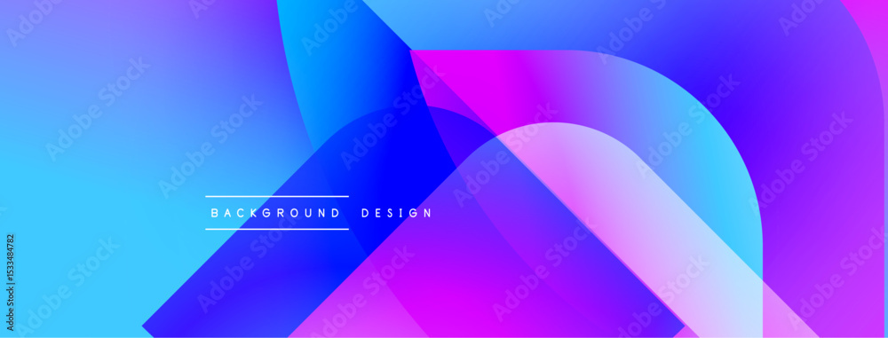 Aufkleber Abstract vibrant background. Overlapping shapes create dynamic visual effect. Blue, purple hues dominate composition. Modern design element.