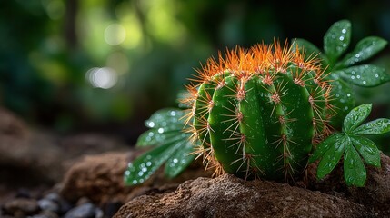 Captivating cactus growth desert oasis macro photography lush environment close-up nature's design