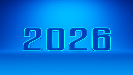 New Year 2026 Creative Design Concept - 3D Rendered Image	

