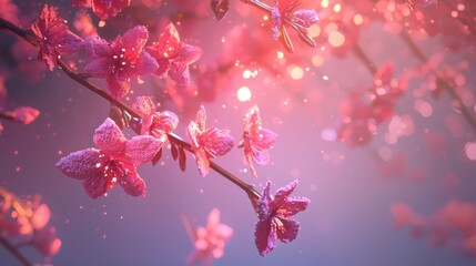 Voxel Cherry Blossom Petals with Shader and Pixelated Effects