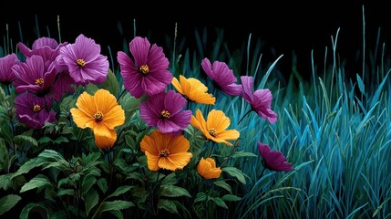 Vibrant flower bloom garden nature photography lush environment close-up floral beauty